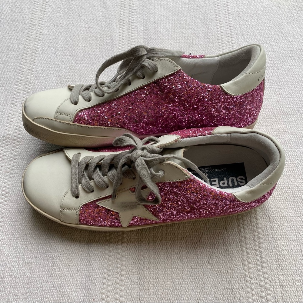GOLDEN GOOSE
Superstar leather sneakers pink glitter shoes size 40 - Picture 13 of 15